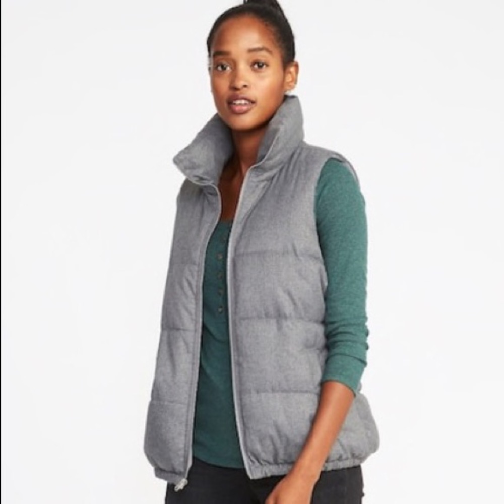 Grey Old Navy Puffer Vest